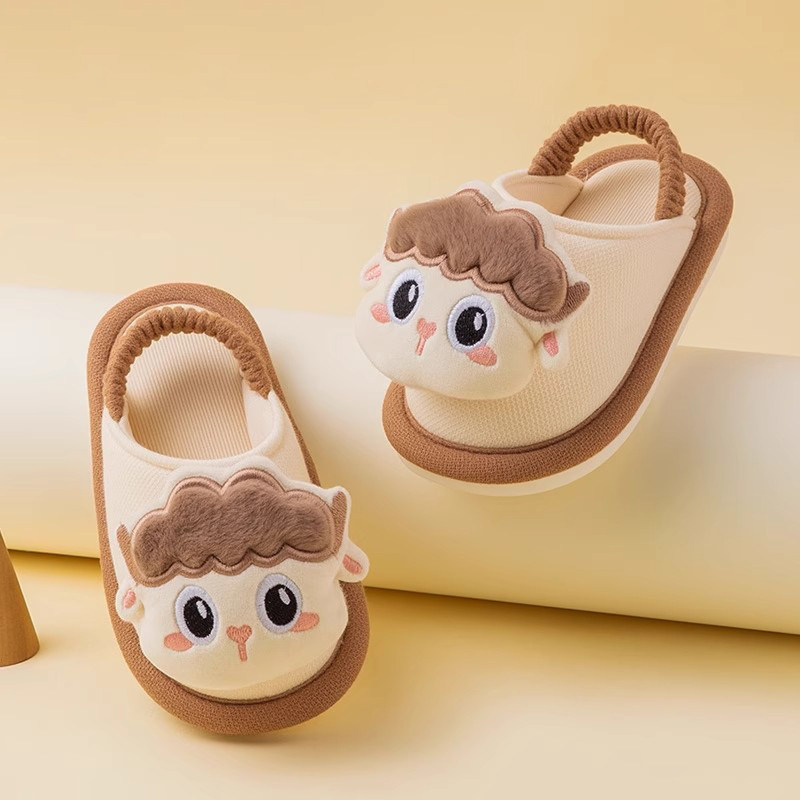 英国DHWA儿童拖鞋新款秋冬季立体卡通超可爱宝宝防滑居家棉布拖鞋
