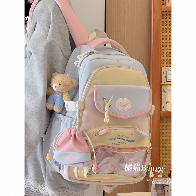 高颜值可爱初中生书包女轻便小学生高中少女校园双肩包大容量背包