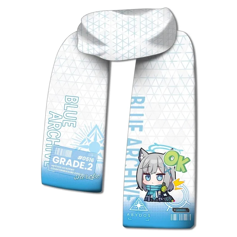 碧蓝蔚蓝档案白子cos游戏周边毛绒围巾围脖二次元动漫