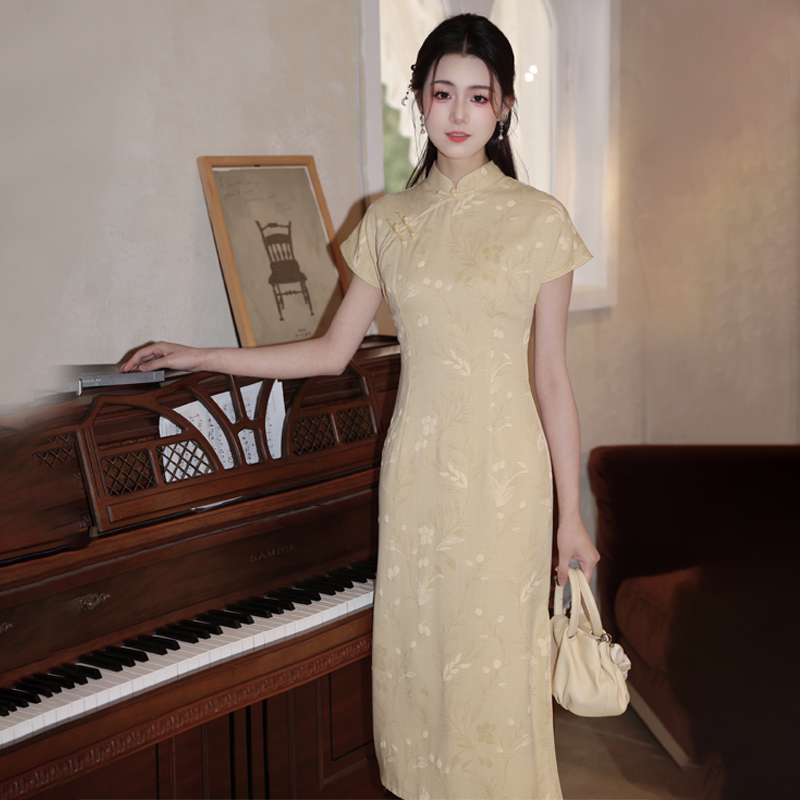 尘记【玉浮花】旗袍女2025新款改良年轻款日常可穿小个子连衣裙夏
