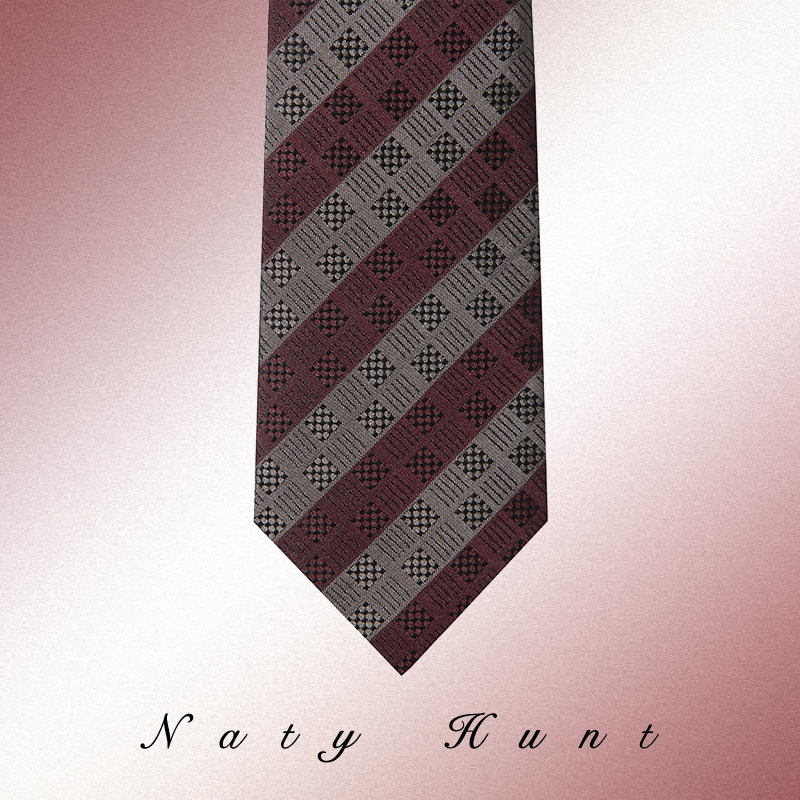 natyhunt酒红色斜纹印花领带暗夜玫瑰真丝领带高端轻奢领带礼盒装