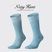 Natyhunt轻薄透气舒适天蓝色绅士中筒袜商务正装 皮鞋 专用高端棉袜