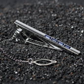 Natyhunt英式 配件礼盒装 链条领带夹水晶镶嵌男士 商务高档结婚西装