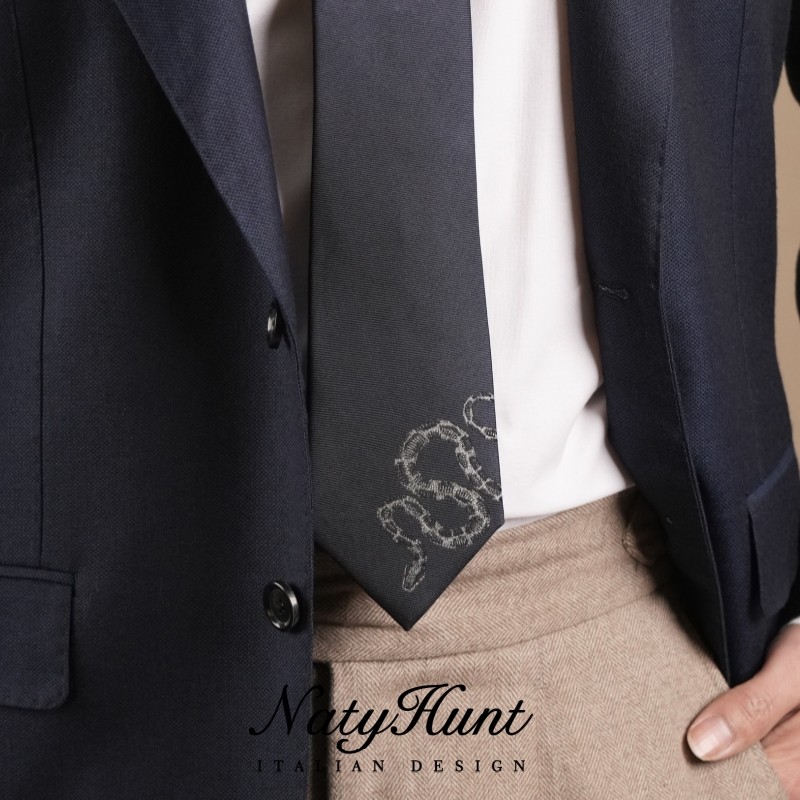 Natyhunt蛇年新款真丝领带灵蛇时尚刺绣男轻奢商务桑蚕丝领带礼盒,服饰配件/皮带/帽子/围巾,领带,淘宝优惠券,粉丝福利购,淘宝优惠卷