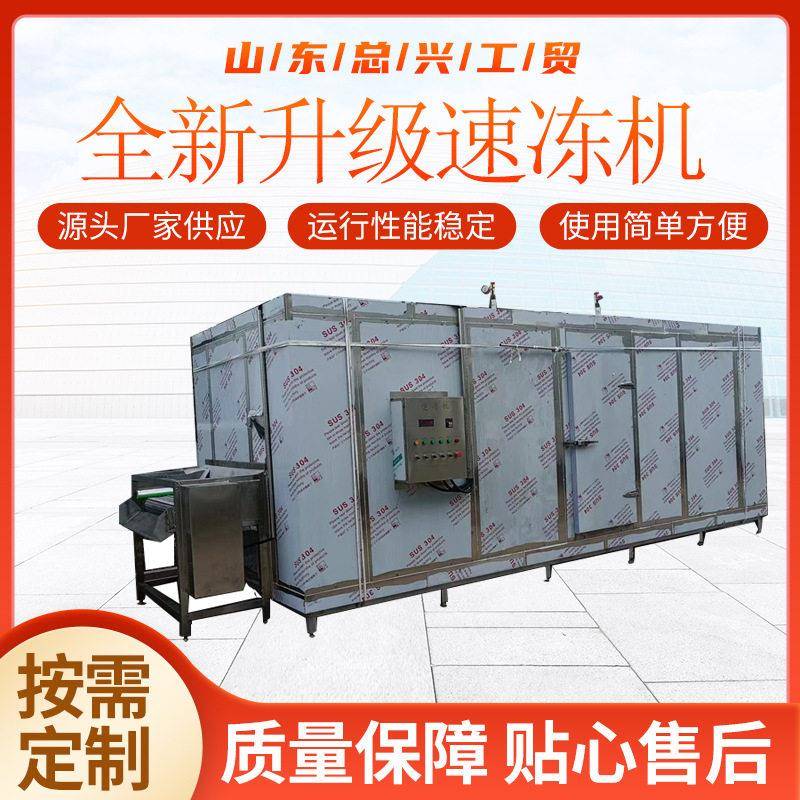 黄桃草莓不锈钢速冻机 奶黄包面食类隧道式速冻机 低温速冻设备
