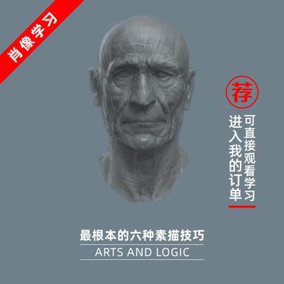 造型逻辑油画侠管郁生 手绘板绘素描教程《肖像学习》精华小课