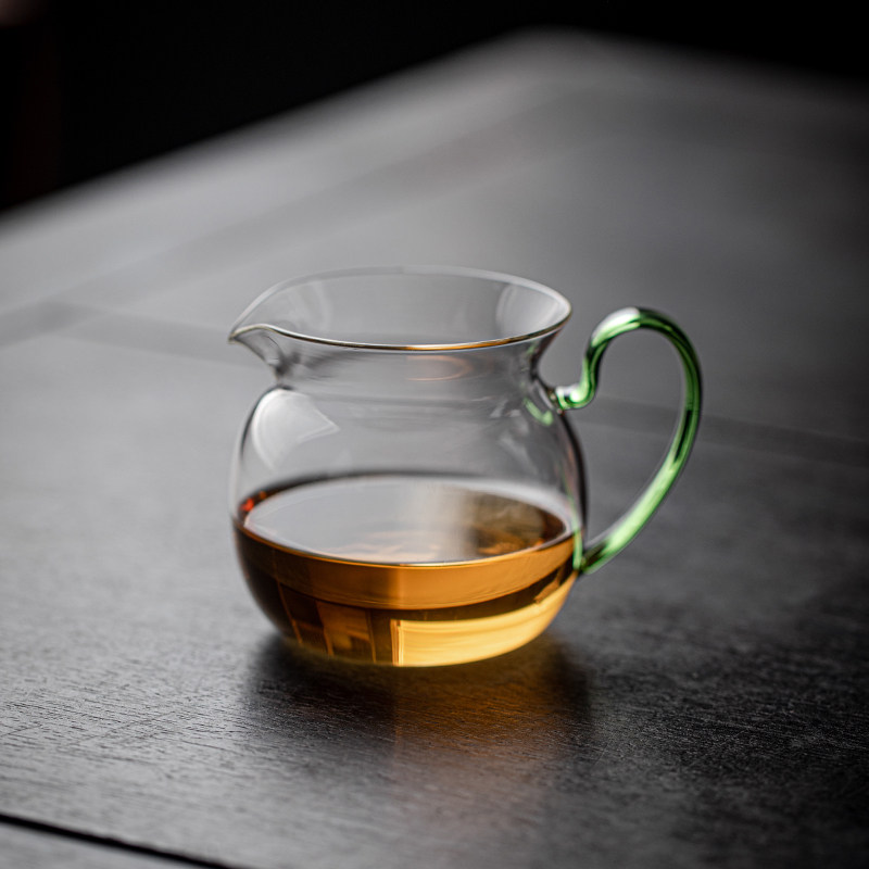 日式透明公道杯高硼硅耐热带把防烫分茶器茶海匀杯功夫茶具公杯