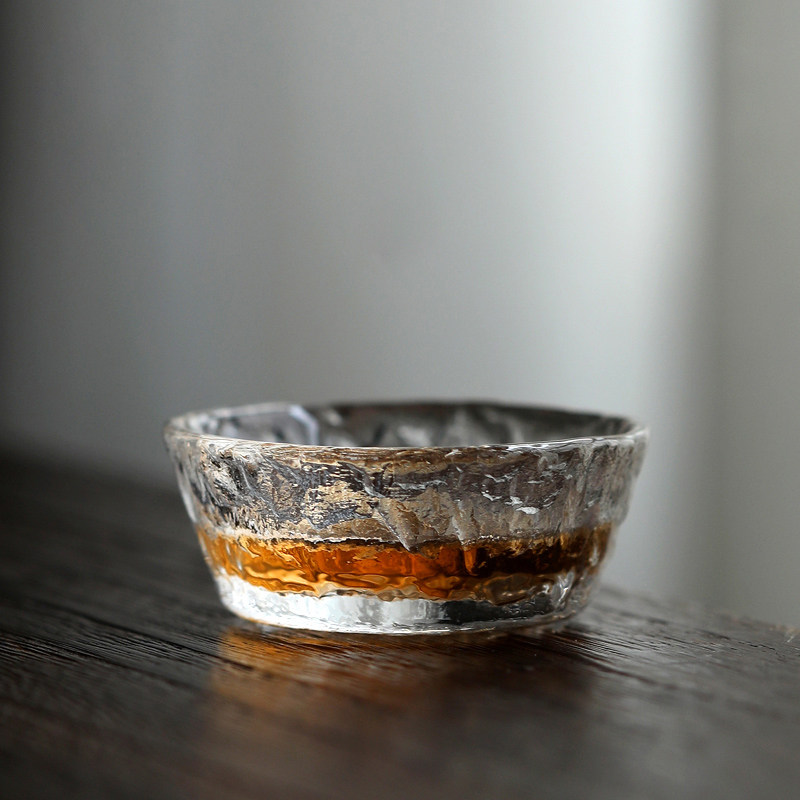 日本玻璃杯手工品茗杯初雪小茶杯耐热小品杯小雪茶道杯小口杯