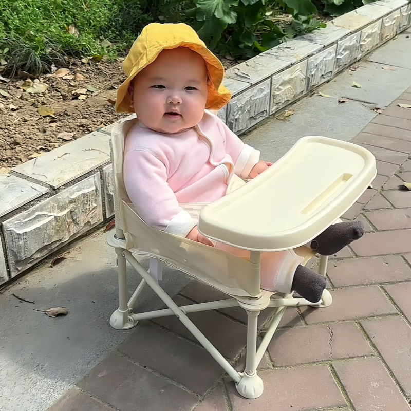 韩国INS同款宝宝露营折叠野餐椅便携式婴儿餐桌儿童小椅子室内