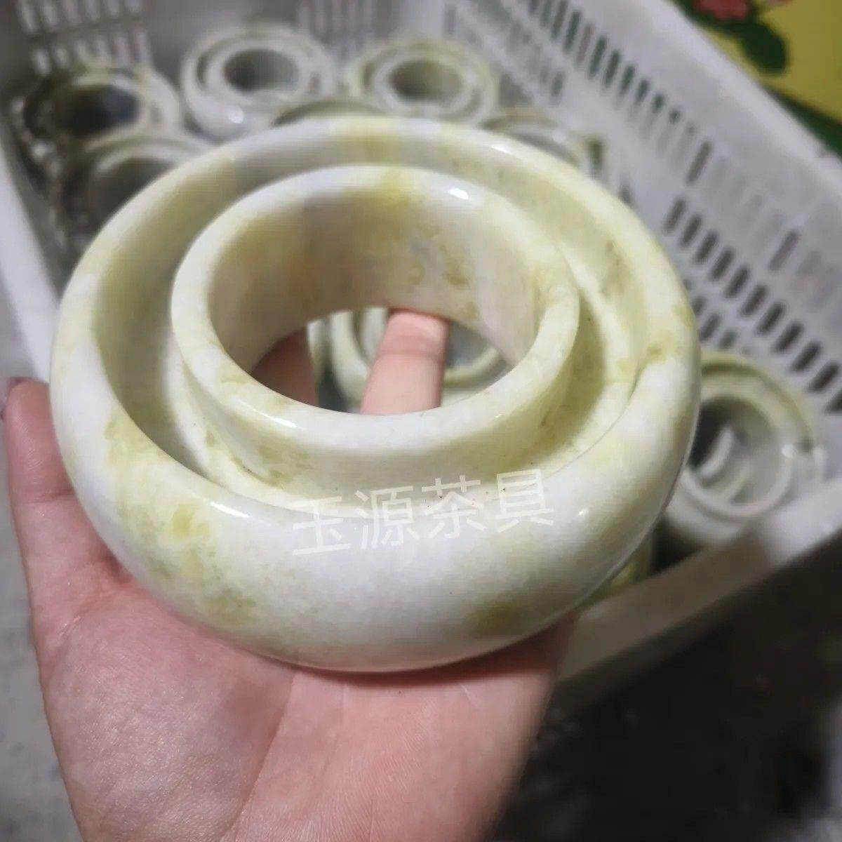 天然玉石推背养生美容院刮痧中药蓝田玉圆盘理疗按摩石器玉肌石