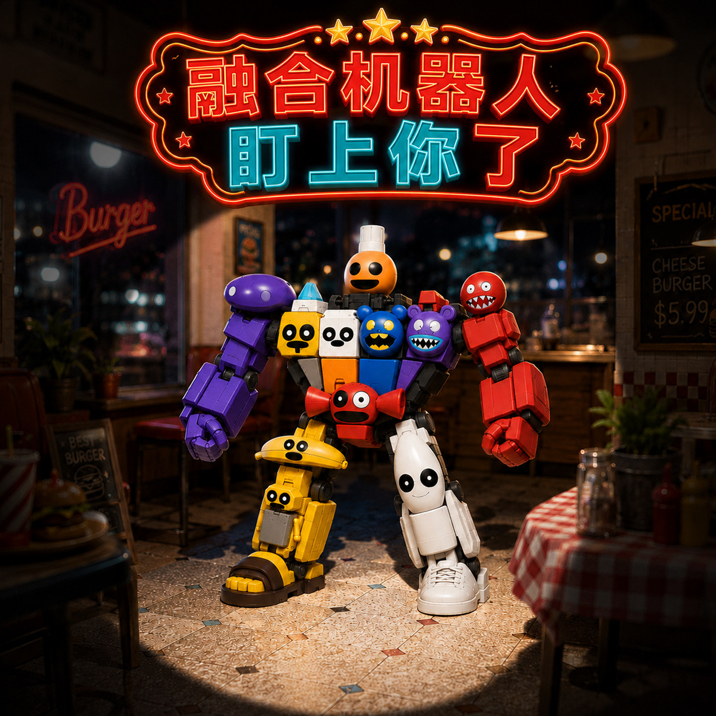 苏西的餐厅手办玩具3d打印积木抽象模型摆件恐怖游戏周边妈妈咪呀