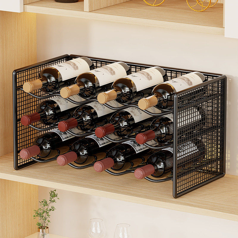 家用轻奢创意红酒架高档斜放红酒摆件展示架子酒柜红酒架托放置架