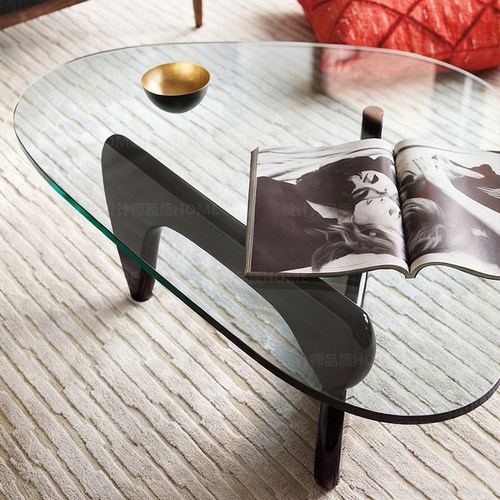 设计师钢化玻璃茶几小户型简约木