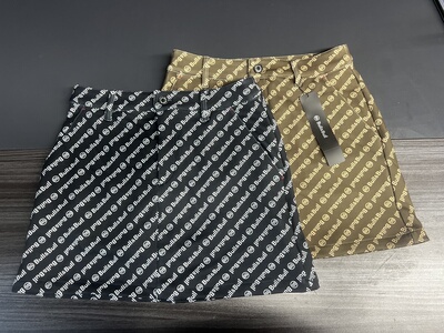 20111 日本奢侈潮牌贵族满印太空棉春秋短裙弹力速干包臀裙无底