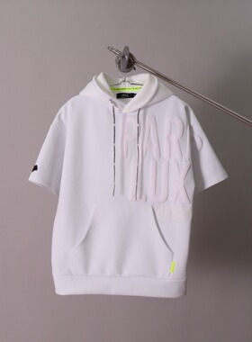 14n69 日本潮牌高尔夫男女同款夏季连帽太空棉短袖卫衣速干瑕特价