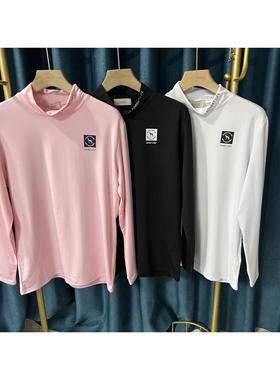 6K65 日本高尔夫服装男士24秋冬新品长袖T恤半高领加绒打底衫上衣