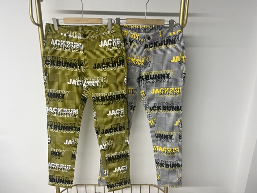 20107出口日单高尔夫服装男女同款休闲户外运动长裤弹力满印新款