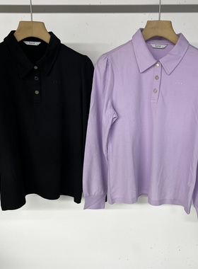 40B206 出口余韩单高尔夫女春夏凉感翻领长袖上衣弹力速干百 显瘦