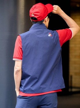 21109日本正品高尔夫春夏男士薄款防风拉链立领运动速干马甲背心