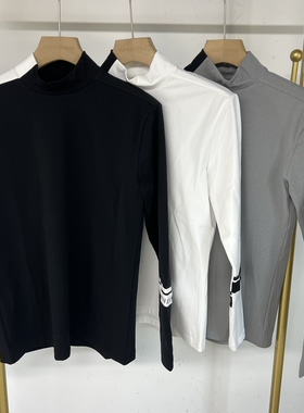 23308 出口韩国余高尔夫男士秋冬加绒厚实保暖翻领长袖上衣弹力