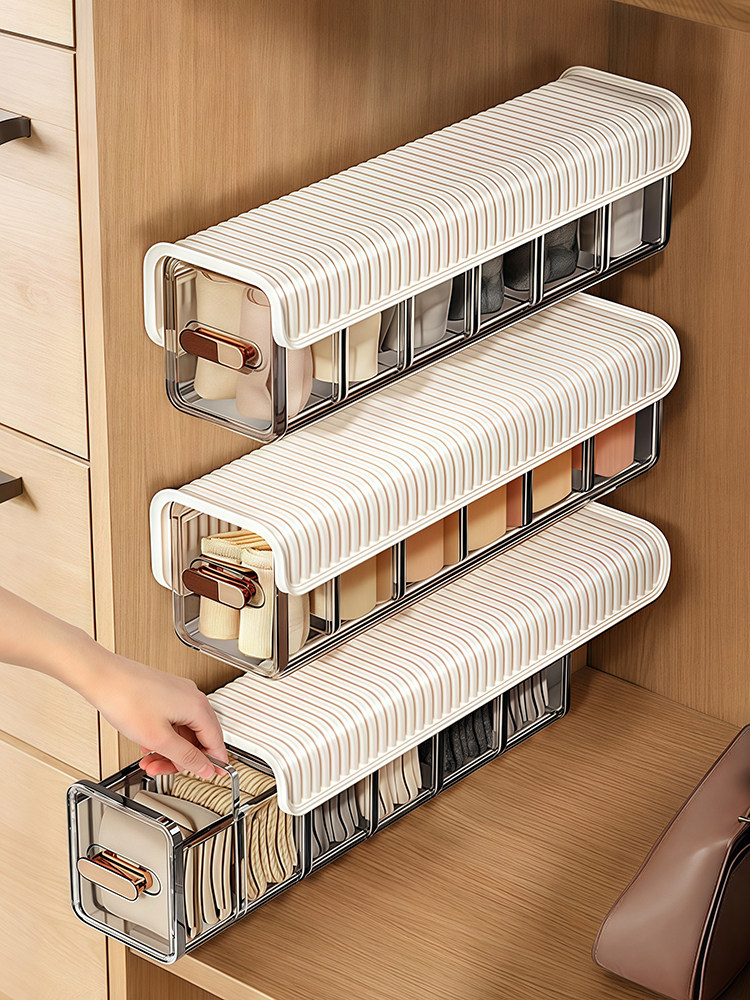内衣内裤收纳盒壁挂式放袜子整理盒衣柜三合一收纳内衣裤盒子神器,收纳整理,内衣收纳盒,淘宝优惠券,粉丝福利购,淘宝优惠卷