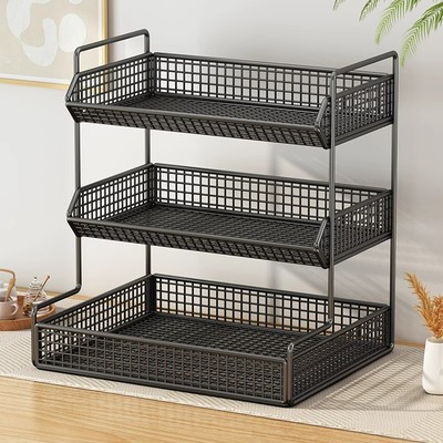 零食架子置物架客厅高颜值家用分层餐桌台面收纳盒桌面上整理水杯