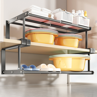 浴室柜下脸盆架卫生间洗漱台底盆子收纳悬挂可伸缩空间利用置物架