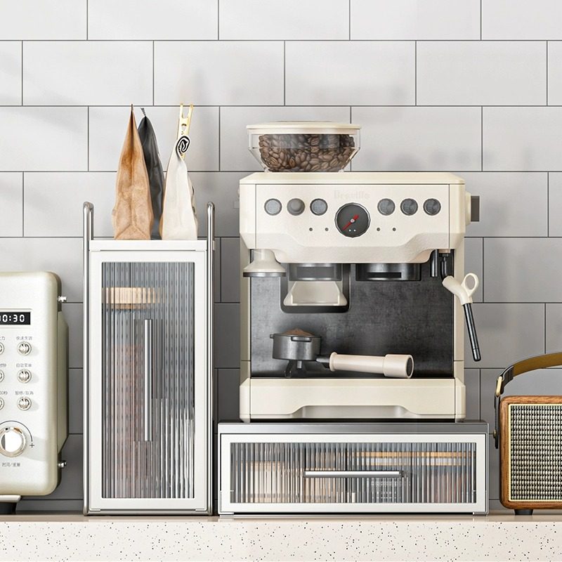 咖啡机置物架台面水杯吧台抽屉式防尘杯子茶包马克杯厨房微波炉架,厨房/烹饪用具,碗架,淘宝优惠券,粉丝福利购,淘宝优惠卷