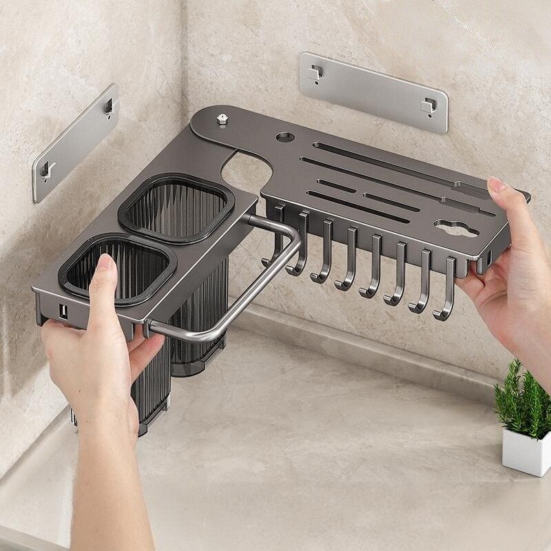 刀架置物架厨房家用壁挂式多功能菜刀架筷子筒刀具筷笼一体收纳架