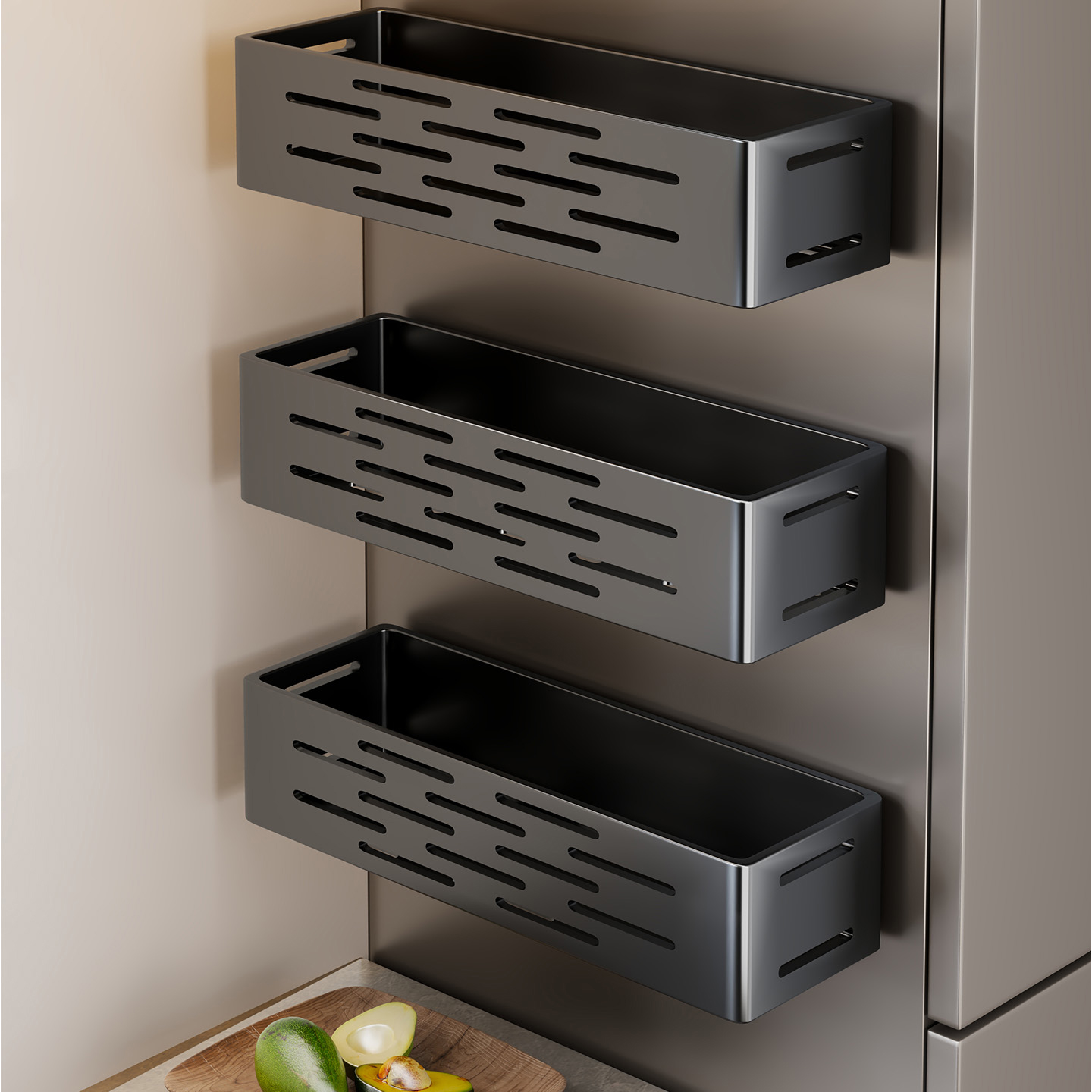 冰箱侧收纳置物架厨房多功能磁吸