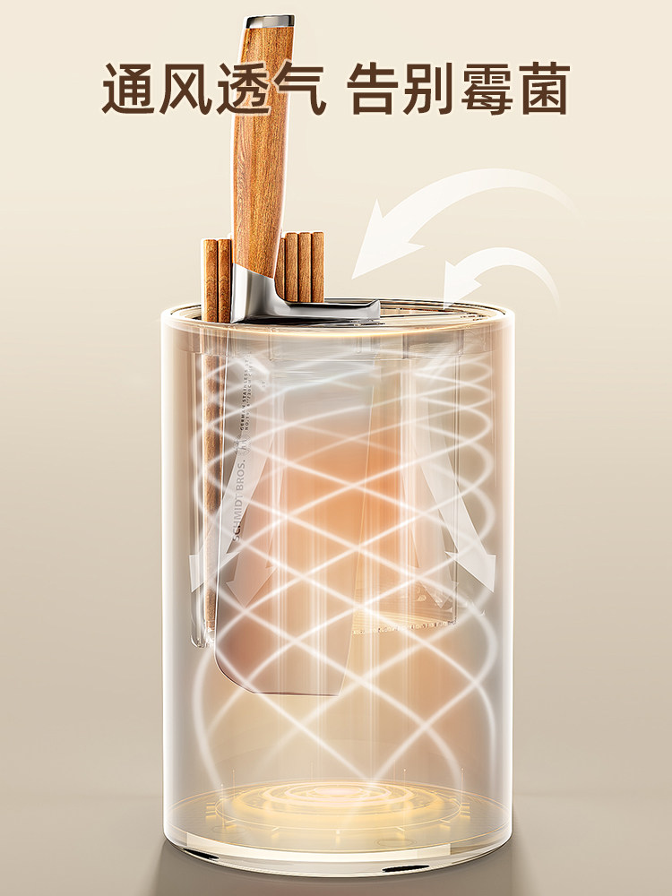 梯菊家刀架厨房筷子收纳盒筷笼台面餐具勺子家用一体旋转沥水筷筒