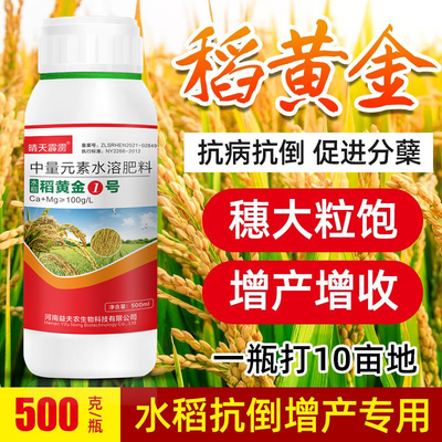 水稻专用肥料增产增收叶面肥抗倒促进分蘖孕穗灌浆穗大粒饱稻黄金