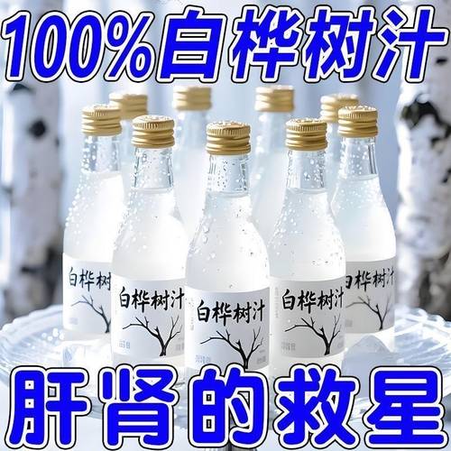 白桦树汁植物饮料原液姆超市同款止咳化痰润天然原汁肺瓶装整箱