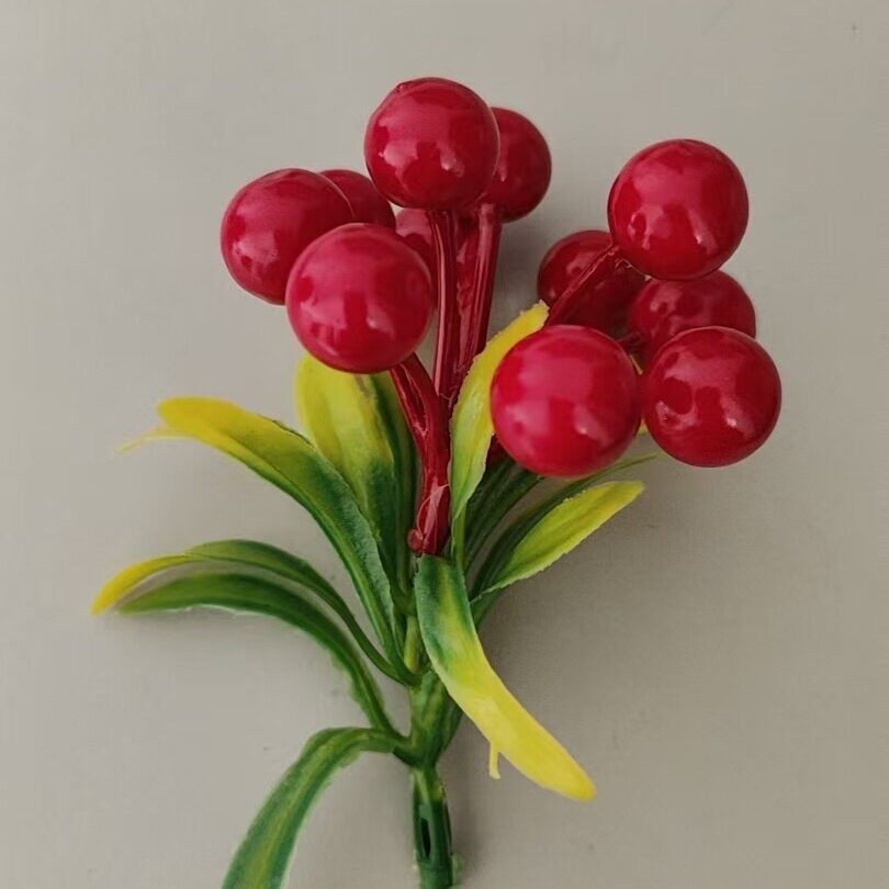 红果树手工折纸diy装饰发财果子硕果累累DIY节日装扮塑料红色果串