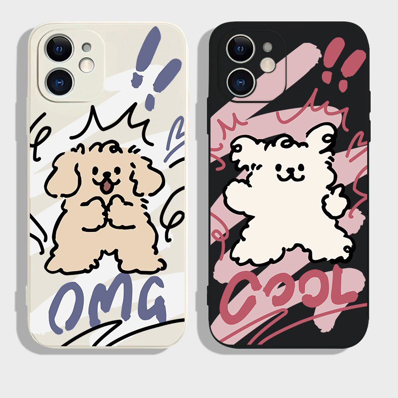 线条小狗适用opporeno15/14/13/12pro手机壳新款a11x/a3硅胶a58卡通女reno可爱全包findx9/8s/7防摔保护套//