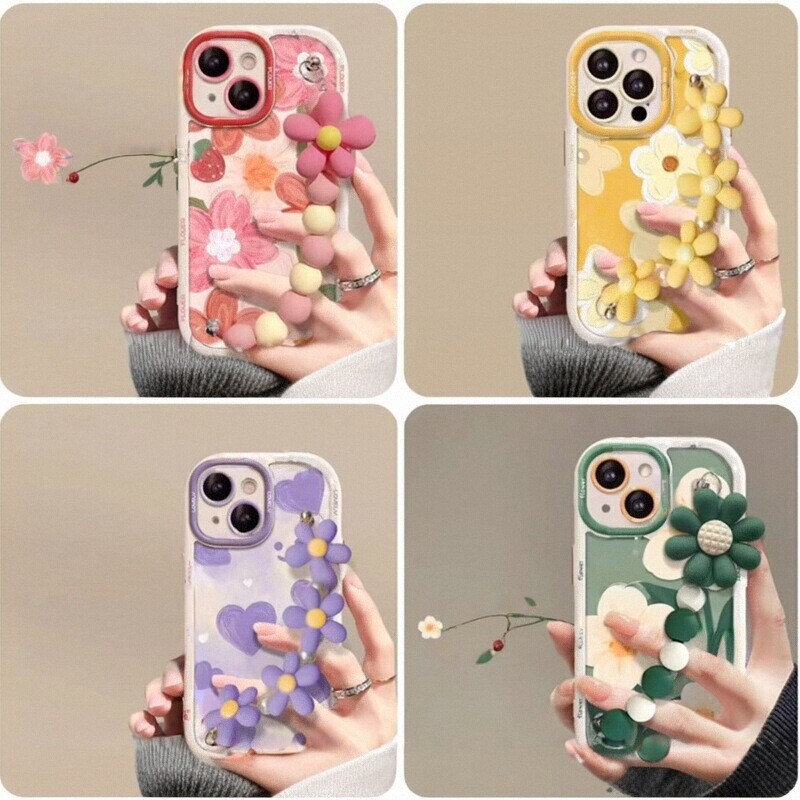 vivo硅胶可爱全包防摔油画草莓花