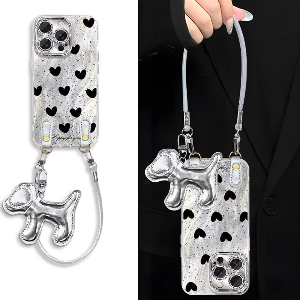 波点爱心适用OPPOfindx9/8s/7/6/5Pro手机壳Reno15/14/13女新款k12s镜头膜A6a5斜跨绳真我neo7/GT7Pro保护套