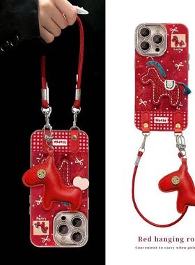 刺绣小马适用小米17/15/14Pro手机壳13/12女新款2026红米k90/80/70/60镜头膜note15Pro/14防摔Civi4Pro保护套