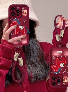 蝴蝶结小马适用苹果17/16promax手机壳2026新年款iPhone15Pro本命年14红色8/7硅胶12/11防摔xs/xsmax网红爆款