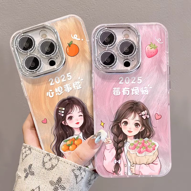2025女孩适用华为mate70/60/50pro手机壳pura70女新款p60羽纱50e/40pro镜头膜nova13/12/11/10/9畅享70保护套