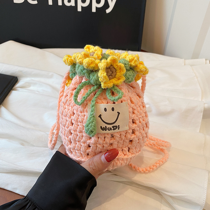 手工编织毛线向日葵包包