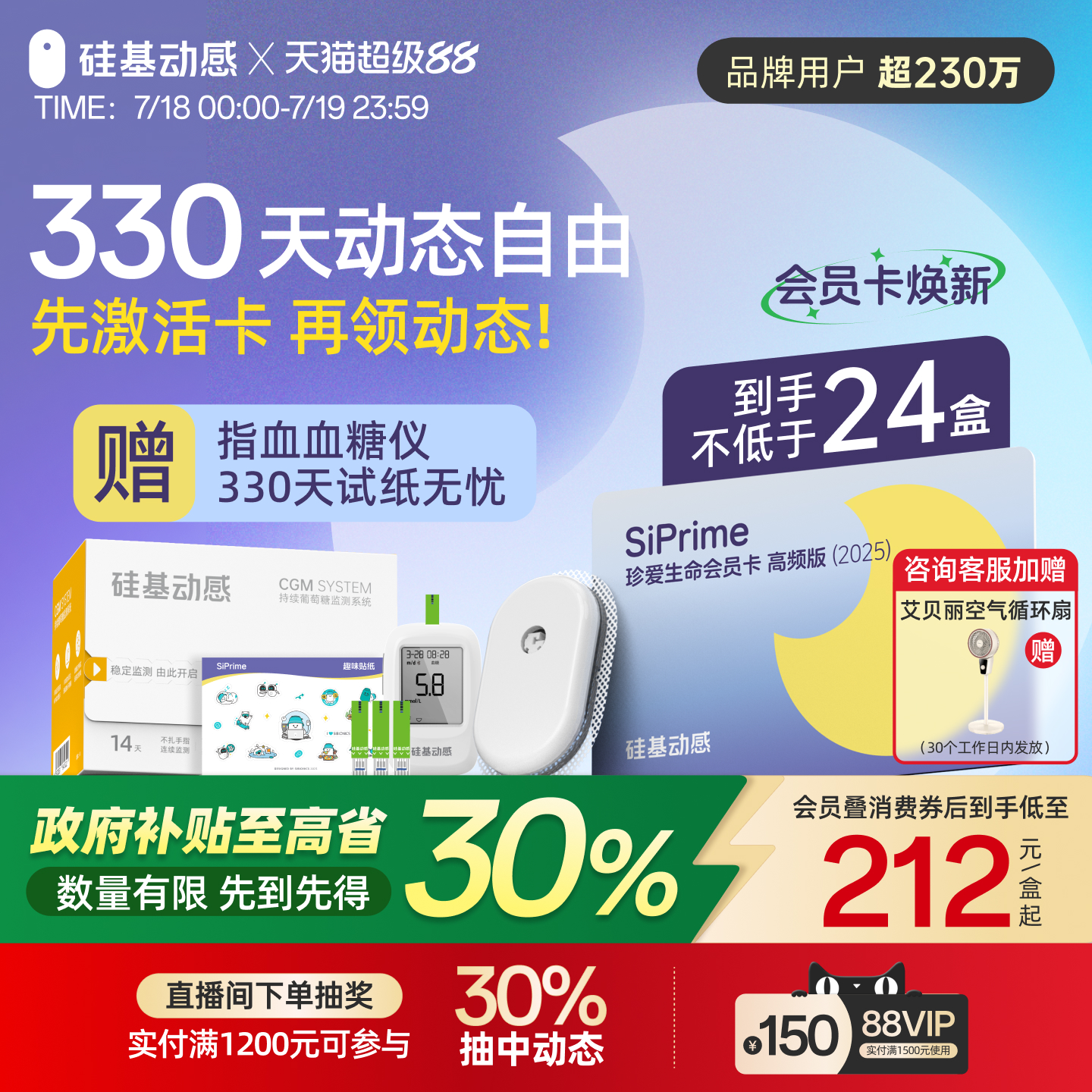 硅基动感动态血糖仪会员卡
