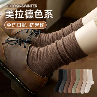 美拉德一次性袜子女旅行必备中筒堆堆袜搭配小皮鞋 免洗日抛 勃肯鞋