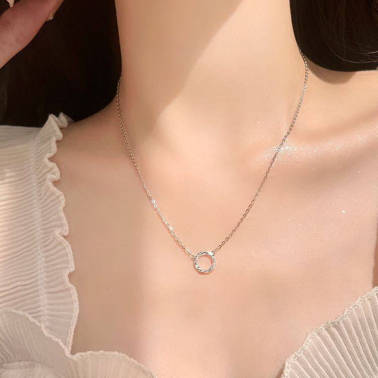 日系cherrykokos925银莫比乌斯环项链女小众设计感高级百搭锁骨
