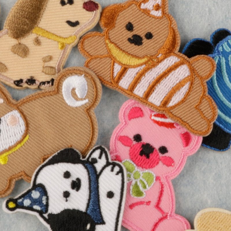 卡通原创小狗电脑绣花标服装辅料刺绣贴配饰自粘补丁贴patch布贴