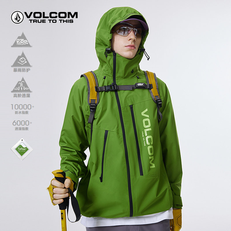 volcom钻石户外品牌防水冲锋衣款式中性2024新款秋季徒步运动外套