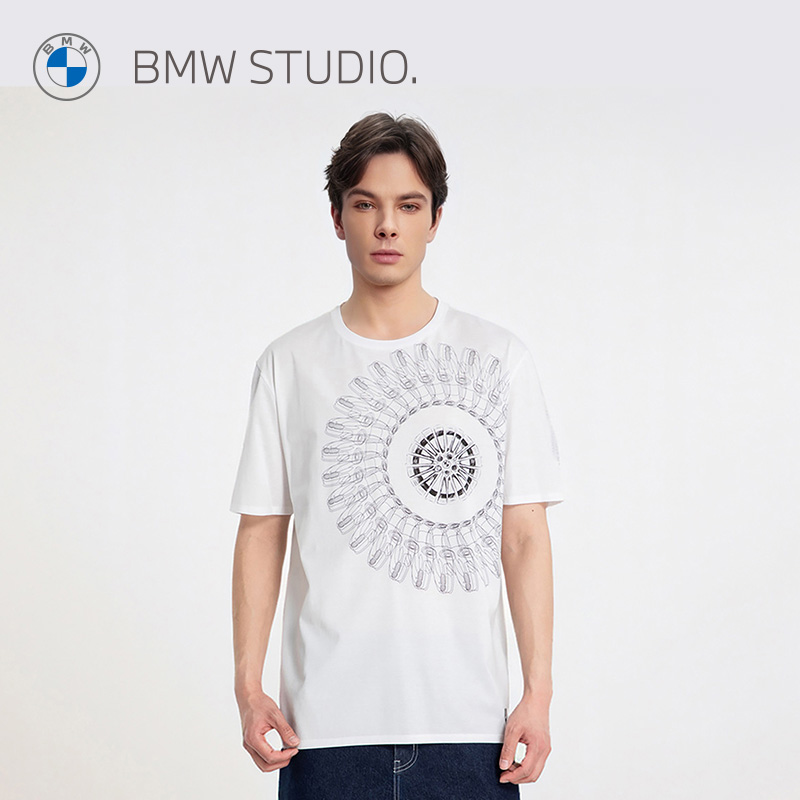 【100%棉】BMW Studio宝马男装夏季时尚男士圆领纯棉短袖T恤上衣 男装 T恤 原图主图