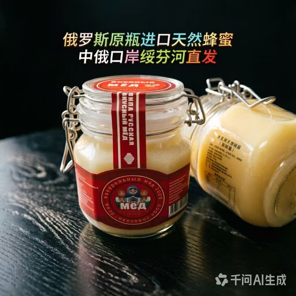 俄罗斯原装进口椴树蜂蜜纯正天然野生土蜂蜜国家馆官方旗舰店礼盒