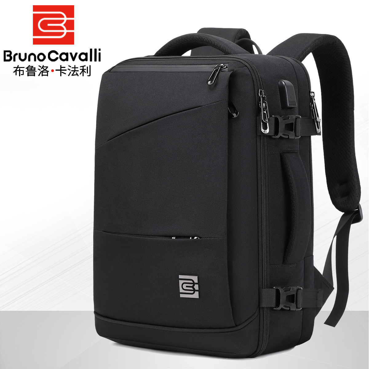 布鲁洛卡法利方形旅行双肩背包