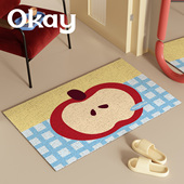 okay红苹暗号丝圈入户地垫门口家用可裁剪 pvc耐脏防滑除尘脚垫子
